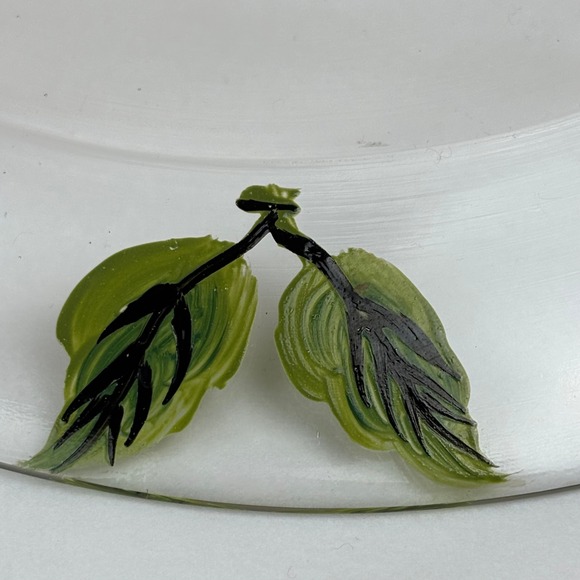 Hand-Painted Fruit Glass Cheese Dome & Plate • Cottage Garden Serveware - Picture 10 of 11